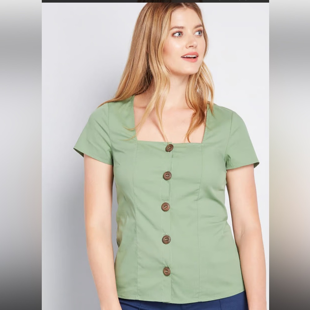 NWT ModCloth Cottage Curation Square Neck Top Small